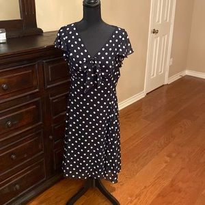 DKNY Navy Polka Dot Size 8 Dress